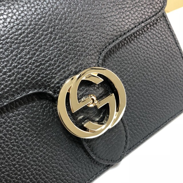 Gucci經典款女包 510304 古馳女士黑色牛皮 古奇小號郵差包 Gucci風琴包 Gucci斜挎包  gqy2677